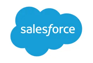Salesforce logo featuring the word salesforce in white lowercase letters inside a blue cloud shape, commonly recognized by hvac equipment manufacturers cpq professionals.
